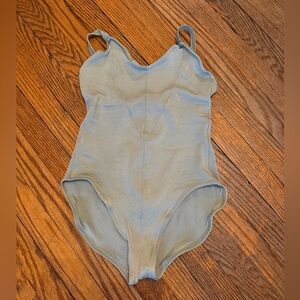 Old School M Stevens Ballerina Bodice Leotard Sage Green bodysuit S